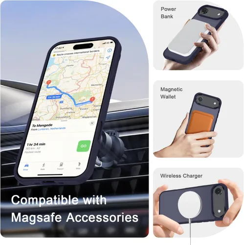 Vista 1701 de Funda para Google Pixel 10 Pro XL, cubierta magnética mate, color negro Fit for MagSafe, Screen Protector included, Shockproof Military Grade