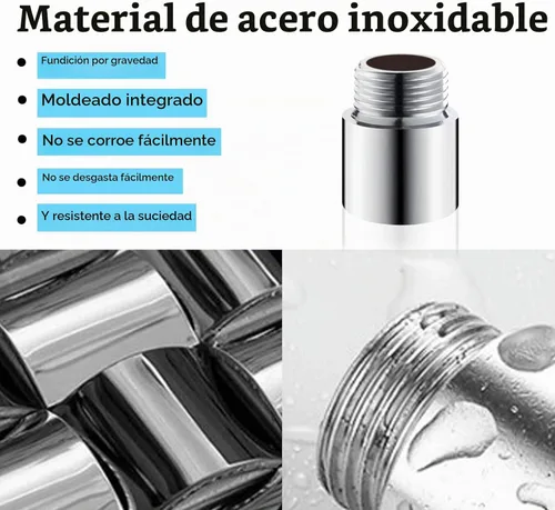 Vista 3 de Extensión de brazo de ducha de 1 pulgada, brazo de extensión de cabezal de ducha de acero inoxidable para accesorios de baño