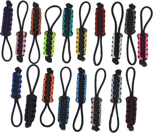 Vista 3 de BubbasGarageTv - Tiradores de cremallera de paracord grandes y resistentes (negro)