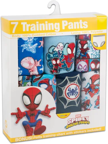 Vista 2 de Spiderman Boys' Superhero 7pk-10pk Potty Training Pants With Success Chart & Stickers With Spiderman, Hulk & More Sizes 18m, 2t, 3t, 4t