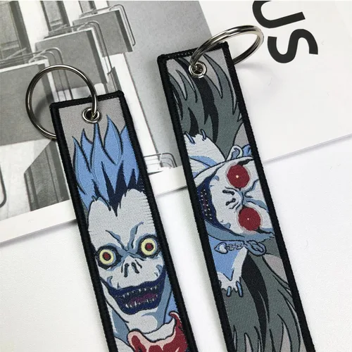 Vista 4 de 1 Pack Anime Etiqueta de Llavero Jet Etiqueta de Llavero Dibujos Animados Bordados con Llavero para Motocicletas Accesorios de Coche