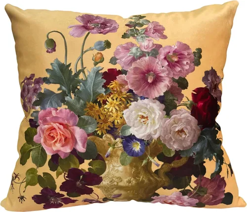 Vista 47 de Funda de cojín floral ligera de lujo, 18 x 18 pulgadas, pintura al óleo retro victoriana de doble cara, fondo negro, flor vibrante, funda de cojín