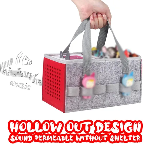 Vista 2 de GISEO Estuche de transporte para el juego de iniciación Toniebox y bolsa de almacenamiento para la estatuilla Tonie, bolsa plegable de juguete Rojo