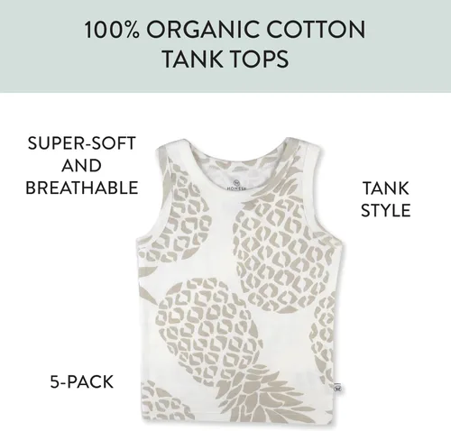 Vista 34 de HonestBaby Camisetas musculares sin mangas 100% algodón orgánico para bebés y niños pequeños, niñas