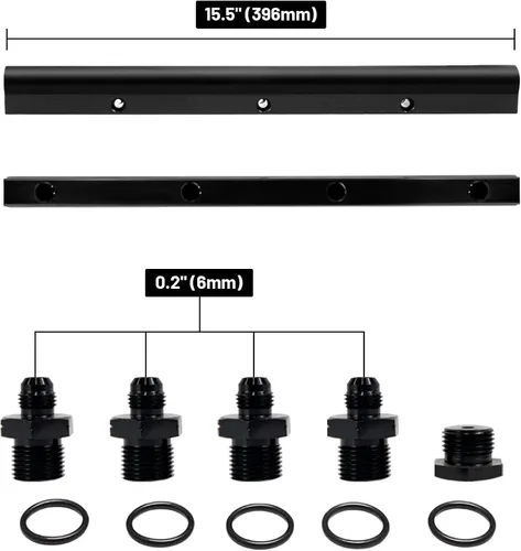 Vista 3 de Billet Kit de riel de combustible para LS LS1 LS2 LS3 LS6 Kit de riel de combustible colector de admisión de stock con ambos rieles/línea cruzada