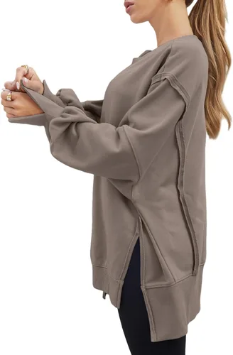 Vista 3 de AUTOMET Womens Oversized Crewneck Sweatshirts Casual Long Sleeve Shirts Loose Fit Hoodies 2024 Winter Outfits Fashion Clothes