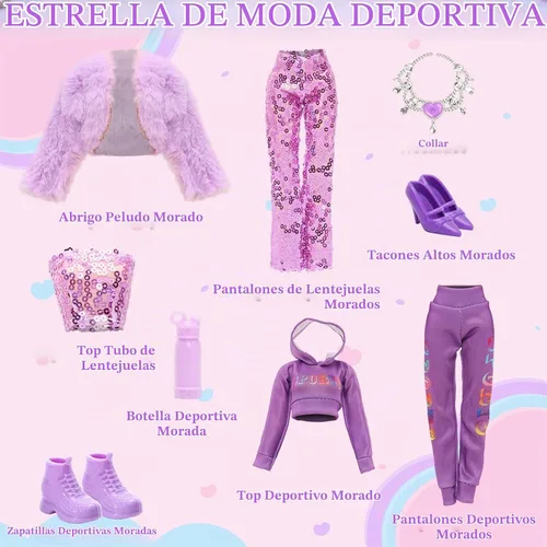 Vista 4 de 24 piezas de ropa y accesorios para muñecas de 11.5 pulgadas