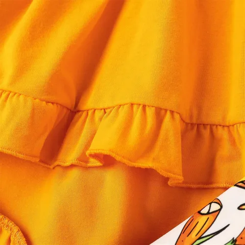 Vista 7 de TBUIALL Ropa para niñas pequeñas, conjunto de pantalones de flores para bebé, manga larga, con volantes, vestido floral para niña pequeña