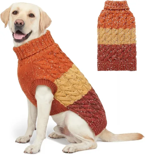 Vista 20 de KYEESE Suéteres para perros pequeños, suéter para mascotas con bloques de color macho, suéter para mascotas con hilo mullido, suéter de punto