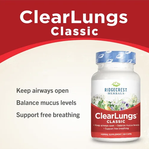 Vista 3 de Ridgecrest Herbal Clearlungs Classic Red Label - 60 cápsulas (paquete de 3)