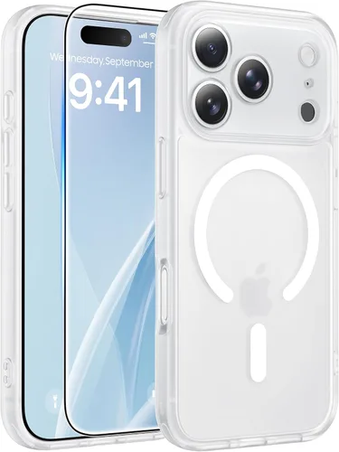 Vista 189 de FNTCASE - Funda para iPhone 16 Pro: magnética, mate, translúcida, de grado militar, protectora contra caídas, resistente, fina, duradera y a prueba