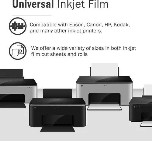 Vista 4 de Screen Print Direct® Hojas de inyección de tinta impermeables (8.5" x 11" - 25 hojas) Transparency Film for Silk Screen Printing, Inkjet Film