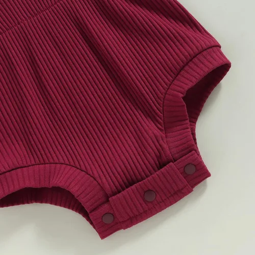Vista 42 de Traje de verano para niña pequeña, de manga corta, acanalado, overol liso, pantalones cortos, ropa para recién nacidos