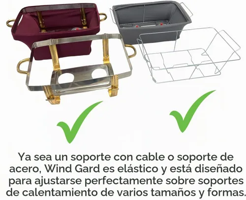 Vista 6 de The Original Patented' - Protector contra el viento para bufés, catering, cubierta para calentador de alimentos, poliéster ignífugo, lavable Negro