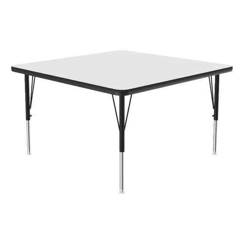 Vista 24 de Correll - Tabla rectangular de 24 x 60 pulgadas, tabla de actividades, altura ajustable, laminado de alta presión blanco duradero, muebles