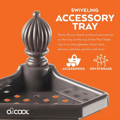 Vista 4 de O2COOL - Toallero ajustable para piscina y spa, color bronce