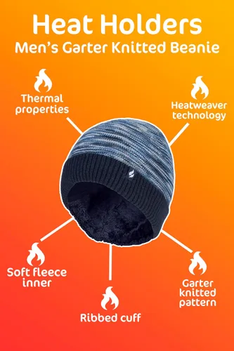 Vista 6 de Heat Holders - Gorro de punto para hombre de punto de liga para invierno