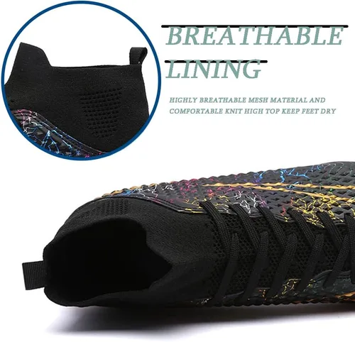 Vista 6 de Zapatos de fútbol para hombre, zapatillas de fútbol profesionales de alta calidad, zapatos de fútbol para entrenamiento, competición