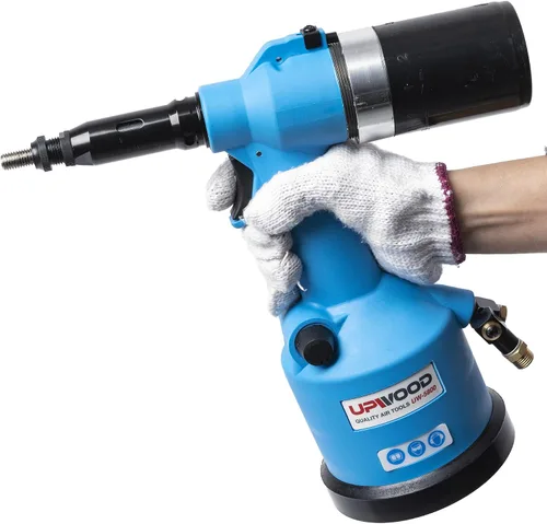 Vista 6 de Herramienta de tuerca remachadora hidráulica de aire resistente, remachadora neumática, kit de ajuste automático de tuercas de remache viene