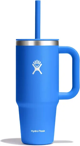 Vista 32 de Hydro Flask Vaso de Viaje con Asa, Tapa y Pajita - Acero Inoxidable Aislado en 24 Oz Aloe
