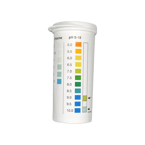 Vista 2 de Bartovation Cloro residual 0-10 ppm y pH 5-10 tiras reactivas, paquete de 50 Combo Multi 2 Pad Test, fabricado en Estados Unidos