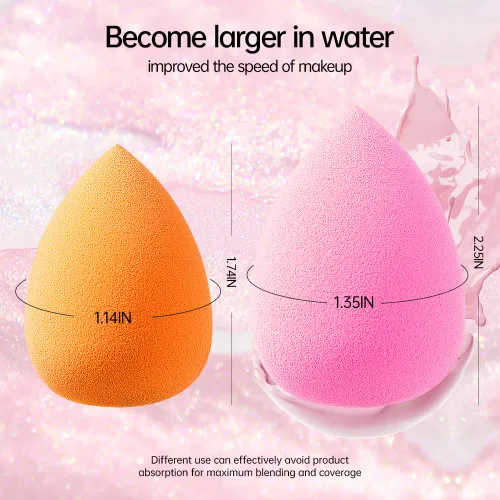 Vista 4 de AJOKE Juego de esponjas de maquillaje perfectas para líquidos, esponjas de maquillaje de belleza multicolores, 10 piezas