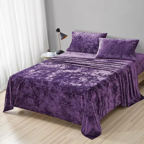 Vista 9 de Fredsure - Juego de sábanas de terciopelo envejecido, 4 piezas, Queen, color negro, ultra suave, cálido