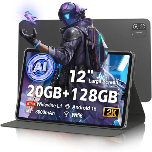 Vista 10 de Tablet Android 15, tableta de 11 pulgadas con 8000 mAh, Octa-Core, 20GB RAM 128GB ROM 2TB expansión, 1920x1200, 5MP+8MP, 2.4G/5G WiFi, compatible