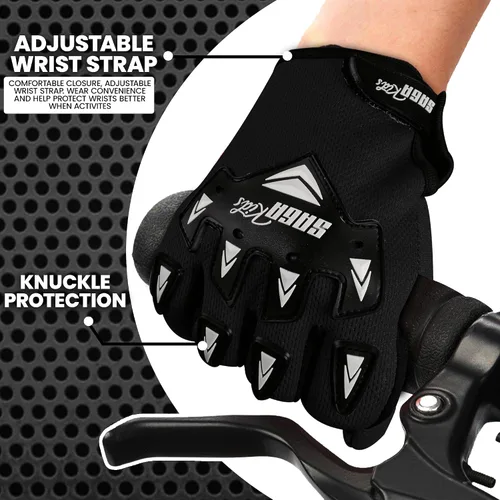 Vista 5 de SAGA SPORTS Guantes de bicicleta para niños para futuros campeones. Guantes de motocross con la máxima protección. Guantes esenciales para motocross