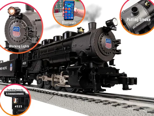 Vista 4 de Lionel Union Pacific Flyer - Juego de tren eléctrico de calibre O con control remoto, a partir de 14 años Bluetooth 5.0, control remoto, vagones