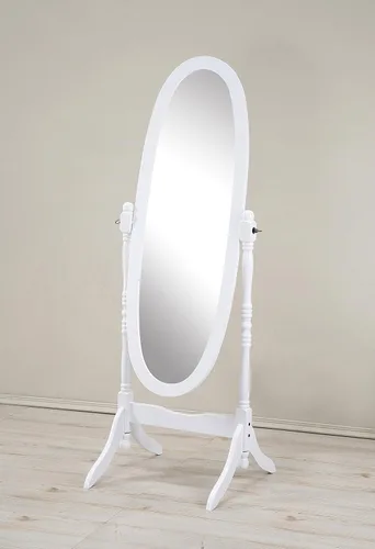 Vista 12 de Roundhill Furniture Espejo Cheval Tradicional Estilo Reina Ana de Madera para Piso, Negro