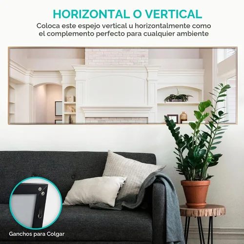 Vista 2 de Best Choice Products Espejo grande de longitud completa de 65 x 22 pulgadas, espejo rectangular colgante e inclinado para dormitorio, sala de estar