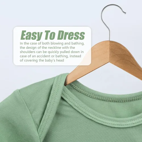Vista 3 de Vestido de bebé recién nacido anudado de 0 a 6 meses, camisones súper suaves y transpirables para bebés, niñas y niños, traje de hospital