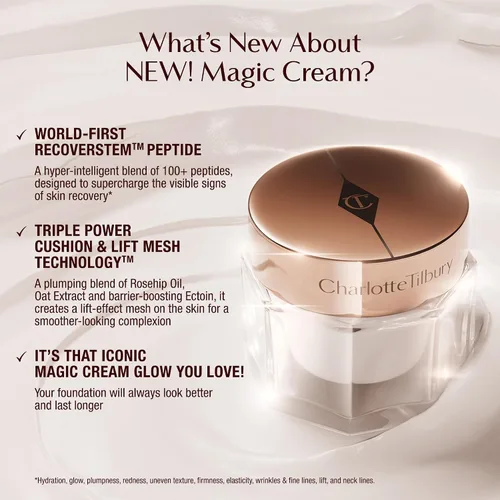 Vista 3 de Charlotte Tilbury Crema hidratante facial Magic Cream – Crema facial reafirmante e hidratante para crear una base de aspecto más suave
