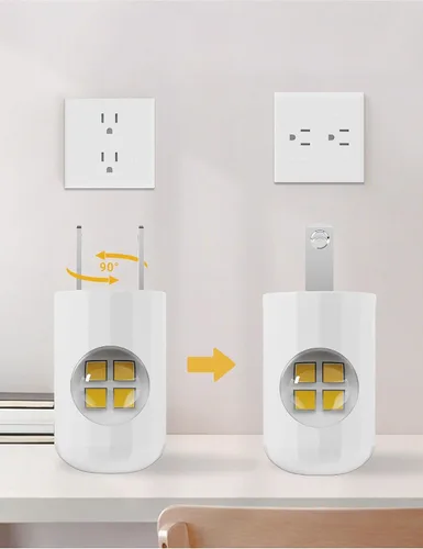 Vista 5 de Paquete de 6 mini luces LED nocturnas enchufables de pared - Del anochecer al amanecer encendido y apagado automático, 2700 K blanco cálido