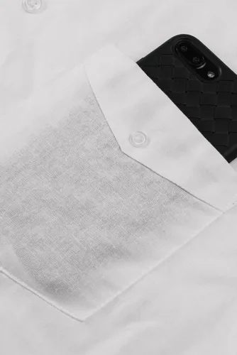 Vista 8 de JMIERR - Camisa de vestir informal de manga corta con botones y rayas para hombre, camisa de algodón