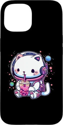 Vista 6 de iPhone 16 Kawaii Cat Bubble Boba Tea In Space Astronaut Anime Girls Case