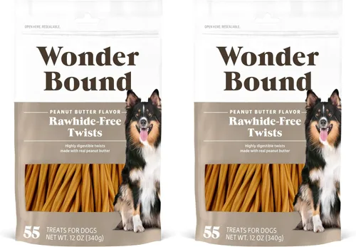 Vista 10 de Wonder Bound Palitos para perros con sabor a tocino y queso, 55 unidades, golosinas para perros sin piel cruda, masticables de salud dental