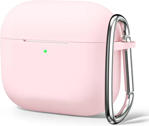Vista 47 de Oakxco Funda de silicona para Airpods 3, bonita funda rígida femenina para Airpods de 3ª generación con llavero, gel de goma colorido suave de TPU