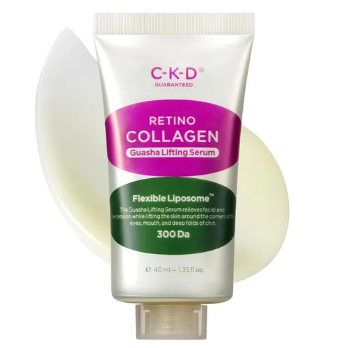 Vista 9 de CKD - Suero retino de guasha de colágeno con rodillo de acero inoxidable, suero facial elevador y reafirmante para el cuidado de las arrugas