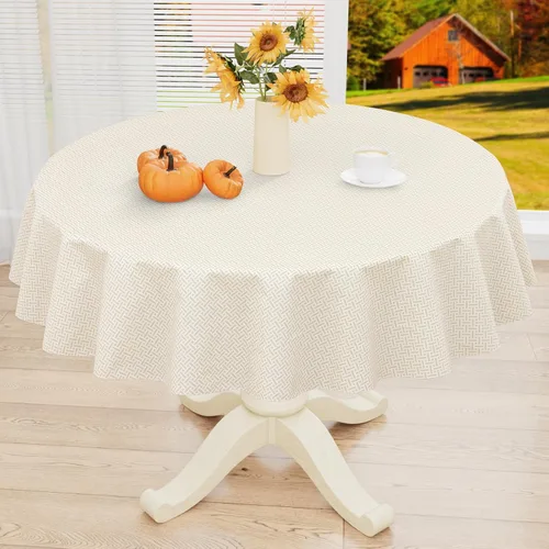Vista 24 de misaya Mantel rectangular de vinilo impermeable, mantel lavable con reverso de franela, mantel de plástico para cena, picnic, interior y exterior