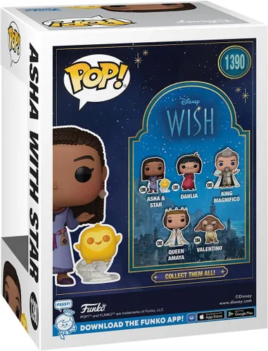 Vista 3 de Funko Pop! & Buddy: Disney Wish - Asha with Star - Figura de vinilo coleccionable - Idea de regalo - Producto oficial - para niños y adultos - Fans