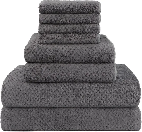 Vista 15 de HOMEXCEL Juego de Sábanas de Baño Toallas Paquete de 2 (35 x 70 Pulgadas), Toallas de Baño Ultra Suaves para Baño, Toallas Ligeras y de Secado Negro