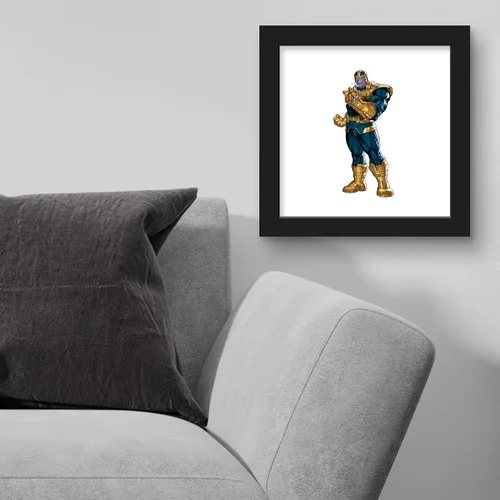 Vista 4 de Trends International Gallery Pops Marvel Comics Avengers - Póster de pared de Thanos, 12 x 12 pulgadas, versión enmarcada en negro