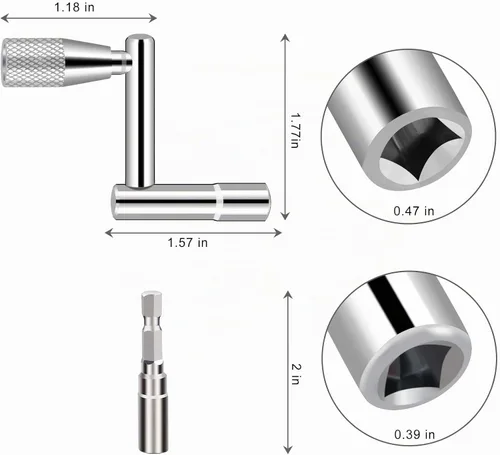 Vista 6 de EASTROCK - Juego de 3 piezas de llave de afinación de tambor con broca de taladro, llave de percusión para accesorios de tambor Acero al manganeso