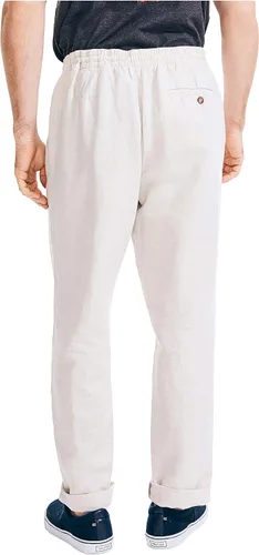 Vista 3 de Nautica Pantalón de lino con cordón de ajuste clásico para hombre