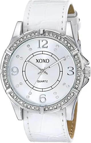 Vista 2 de XOXO XO9063 Reloj analógico de cuarzo blanco para mujer, Blanco, Moderno