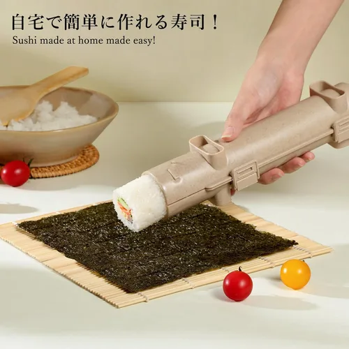 Vista 5 de Delamu Kit de fabricación de sushi, kit de rodillos de bazuca 20 en 1 con cuchillo de chef, alfombrillas de bambú, molde de arroz, alfombrillas