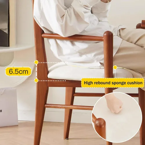 Vista 6 de Sillas de comedor tapizadas, silla de cocina con respaldo, silla de sala de estar con brazos versátil asiento de comedor de granja, sillas