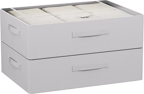 Vista 10 de Contenedores de almacenamiento para debajo de la cama, caja de almacenamiento de tela Oxford, contenedor resistente para debajo de la cama